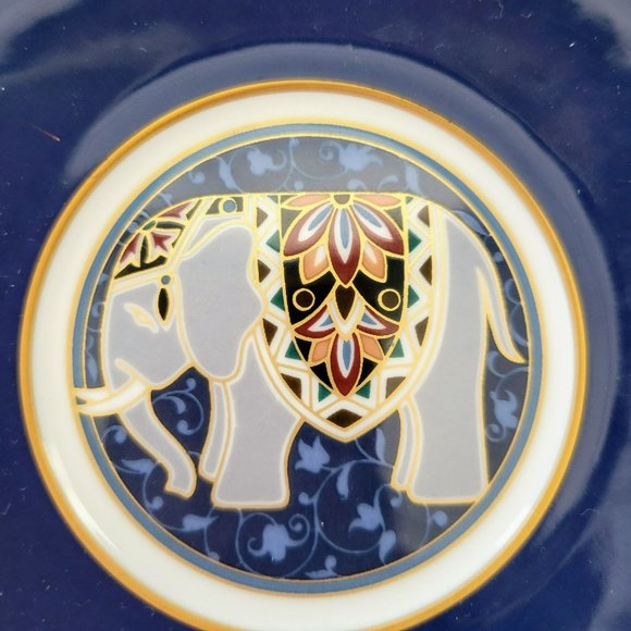 Rare Noritake Demitasse Cup/Saucer, Navy Blue/Gold Elephant Design, Japan - Picture 6 of 9